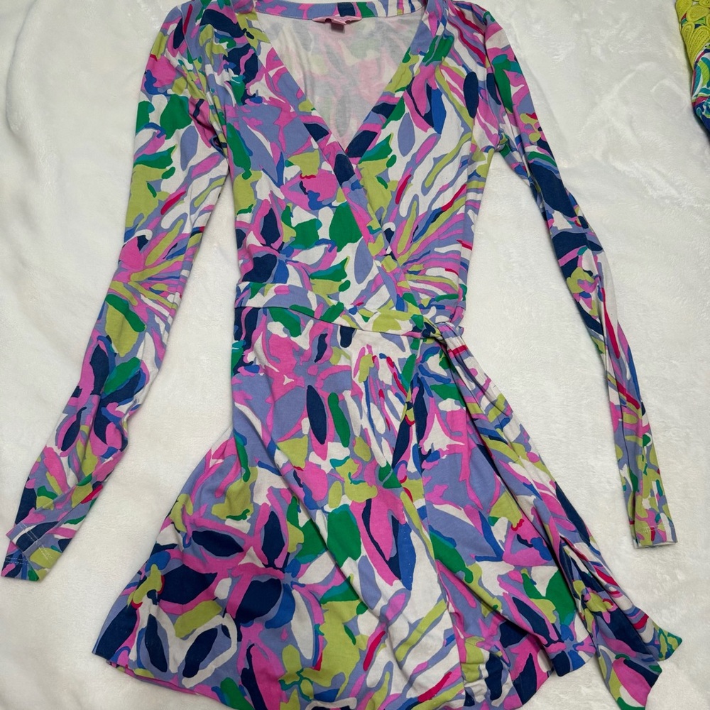 Lilly Pulitzer Tiki Wrap Romper in Havin’ A Blast